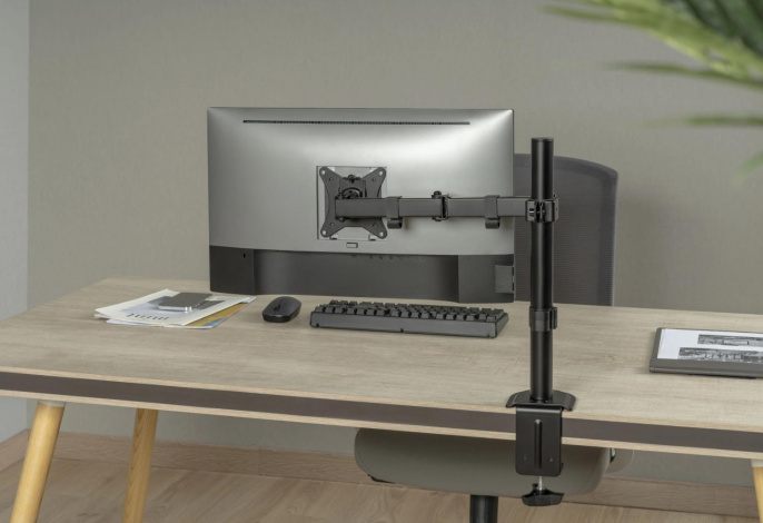 Кронштейн для мониторов Cactus CS-VM-D32-BK, до 32", до 9кг, настольный, поворот и наклон, черный