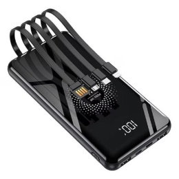 SmartiNext SN-WP043 Повербанк беспроводной 20000 мАч с 4мя кабелями, черный