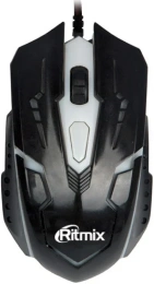 Компьютерная мышь RITMIX ROM-311 полноразмерная мышь, проводная USB Type-A, сенсор оптический 2400 dpi, 4 кнопки, колесо с нажатием, цвет черный