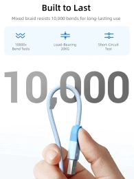 Кабель USB A CABLETIME CAP1L (CT-AMCM6A-PBW2) 2 м, черный, USB-A на USB-C для быстрой зарядки смартфонов