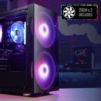 Корпус ATX Aerocool Python-G-BK-v1, Midi-Tower, без БП,  черный