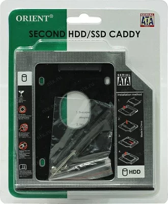 Orient UHD-2SC9 Шасси для 2.5" SATA HDD 7 мм для установки в SATA 9.5мм отсек оптического привода ноутбука Slim