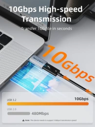 Адаптер CABLETIME CP80G (CT-AMCF10-AG) 10 Гбит/с USB3.2 A Male to USB -C Female OTG алюминий