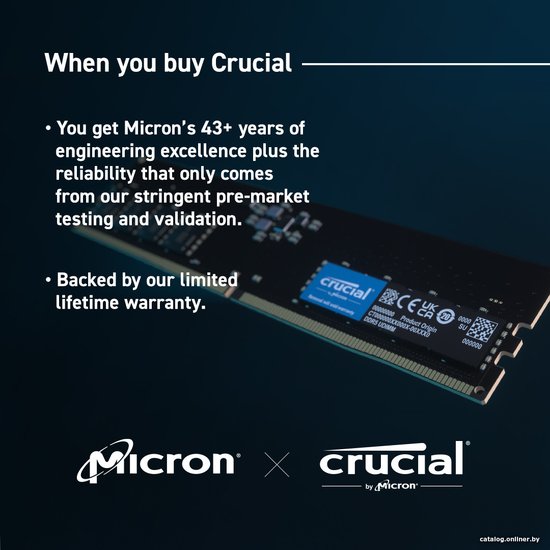 Оперативная память 8Gb Crucial CT8G56C46U5, DDR V, PC-44800, 5600MHz