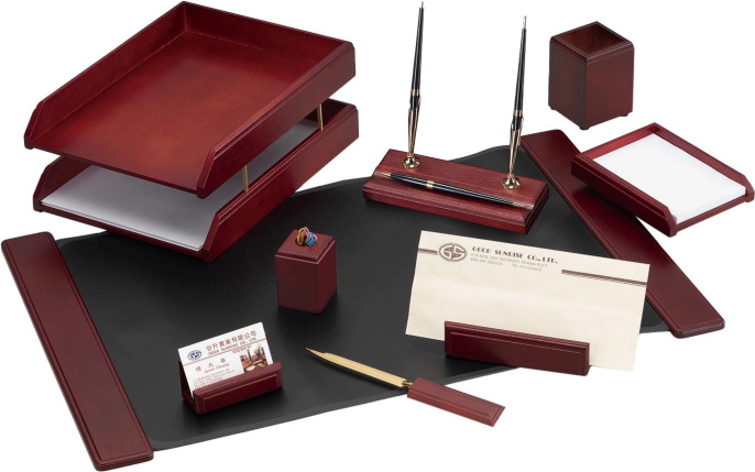 Настольный набор Good Sunrise M9C-25A, 9 предметов, бордовый/черный