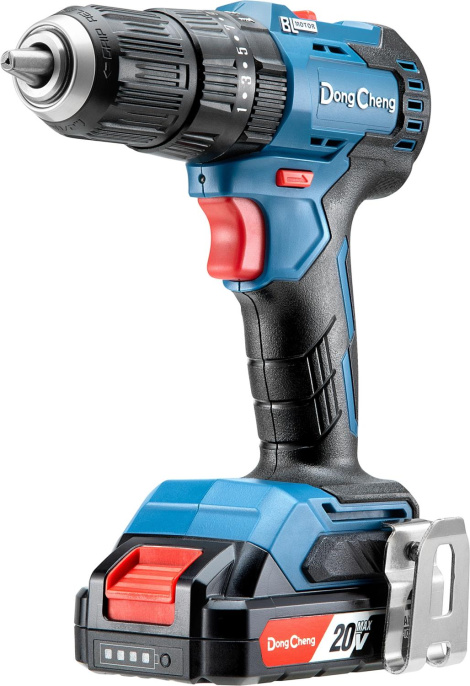 Ударная дрель-шуруповерт DONGCHENG DCJZ2050i, 2Ач,  с одним аккумулятором [dcjz2050i(type dm)]