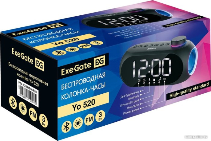 BT-колонка-часы ExeGate Yo 520 EX294946RUS