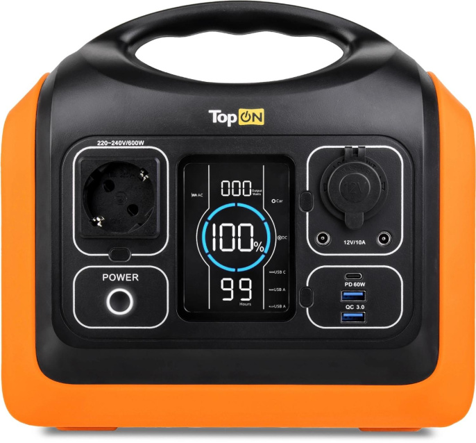 Электростанция портативная TopON TOP-X600 186000mAh 10A QC3.0/PD3.0 3xUSB черный/оранжевый 103257