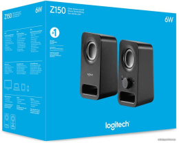 Акустика Logitech Z150 черный 980-000814 настольная полочная , 2.0, мощность RMS 6 Вт, 150-20000 Гц, пластик