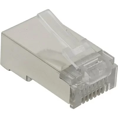 Вилка RJ45 PLUG5SP/50 Gembird экранируемый для FTP, SFTP кабеля (пакет- 50шт, цена за 1шт) /Cablexpert/