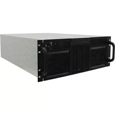 Procase RE411-D5H10-FE-65 Корпус 4U server case,5x5.25+10HDD,черный,без блока питания,глубина 650мм,MB EATX 12"x13",панель вентиляторов 3х120