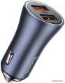 Автомобильное зарядное Baseus TZCCJD-A0G Golden Contactor Pro Dual Quick Charger Car Charger 2 USB 40W кабель USB-Type-C 5A 1m , Выходы: USB 1 - 20W, USB 2
