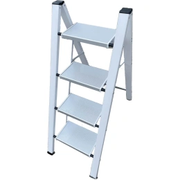 Алюминиевая стремянка SevenBerg milano 4 широкие ступени белая Milano-4 white