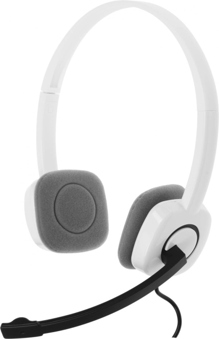 Гарнитура Logitech H150, для контактных центров, накладные, проводные, белый / черный [981-000453]