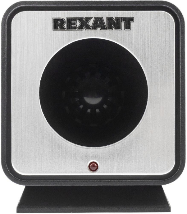 Отпугиватель Rexant 71-0009 ультразвуковой стационарный 7Вт 30-70 кГц р.д.:60м черный/серебристый