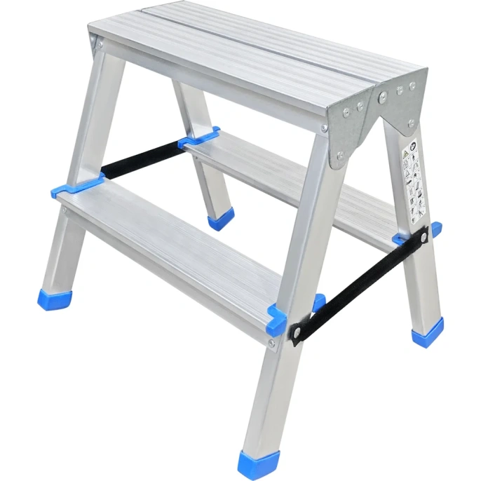 Алюминиевая двухсторонняя стремянка LadderBel 2 ступени STR2-AL-2