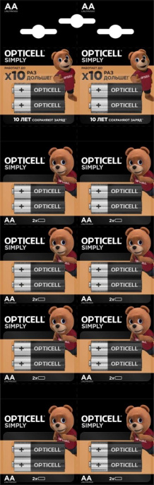 Батарея Opticell Simply AA отрывной блистер AA 2шт блистер