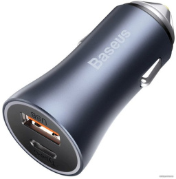 Автомобильное зарядное Baseus CCJD-0G Golden Contactor Pro Dual Quick Charger Car Charger Type-С + USB 40W, Выходы: Type-C - 20W, USB - 20W, Dark Gray