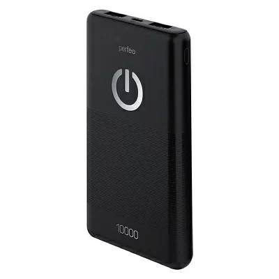 Perfeo Powerbank 10000 mah + Micro usb /In Micro usb /Out USB 1 А, 2.1A/ Black (PF_B4296)