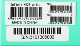 Гарнитура внутриканальные Infinix XBuds XE26 белый беспроводные bluetooth в ушной раковине 10311752