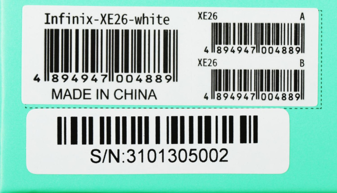 Гарнитура внутриканальные Infinix XBuds XE26 белый беспроводные bluetooth в ушной раковине 10311752