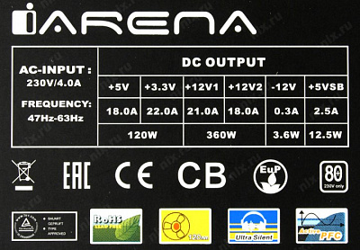 Блок питания Chieftec PSU GPA-450S8 450W ATX2.3 APFC Bulk 12cm Fan Active PFC 20+4p; 4p; 6+1p; 3xSATA; 2xMolex+FDD