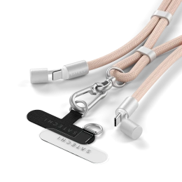 Зарядный кабель - ремень через плечо Satechi OntheGo Crossbody Lanyard Cable 60W. Длина: 1.5м. Цвет: пыльно-розовый (ST-LOTGLR)