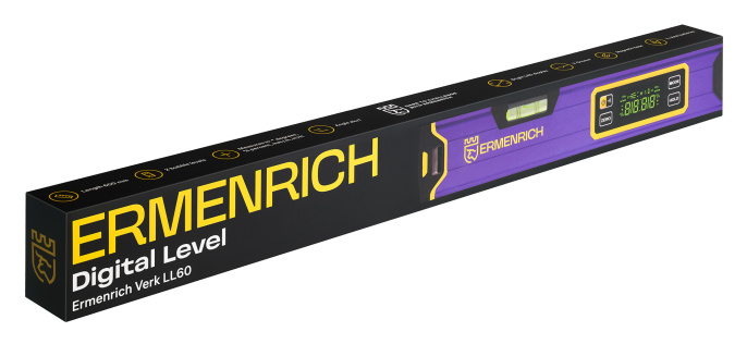 Цифровой уровень Ermenrich Verk LL60, фиолетовый