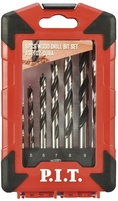 Набор сверл P.I.T. ASET02-008A 8 шт, 3-10 мм с шагом 1 мм, кейс