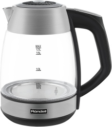 Чайник электрический Rondell RDE-1004, 1.7л, стекло/металл