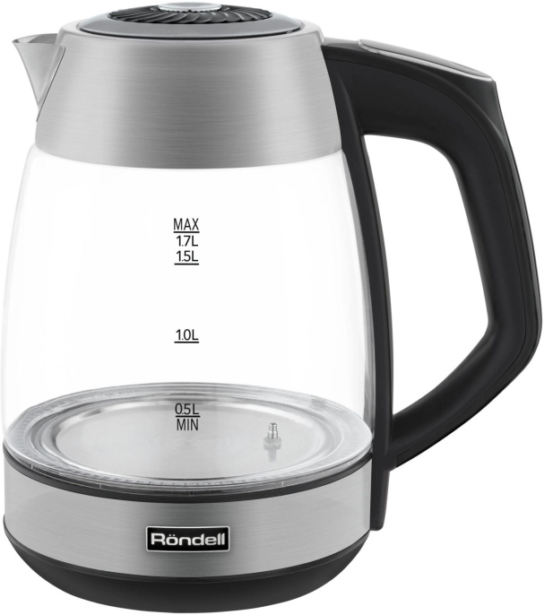 Чайник электрический Rondell RDE-1004, 1.7л, стекло/металл