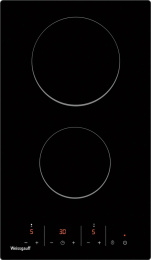 Электрическая варочная поверхность WEISSGAUFF HV 32 BKS, конфорок: 2 шт.,  стеклокерамика,  независимая, черный