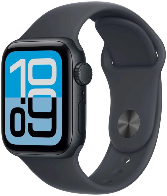 Смарт-часы Apple Watch SE 3 2025 A3325 44мм OLED корп.темная ночь Sport Band рем.темная ночь разм.брасл.:S/M (MEHN4J/A)