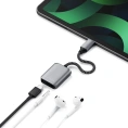 Адаптер Satechi USB-C to Audio PD Charger Adapter. Цвет: серый космос. (ST-UCAPDAM)