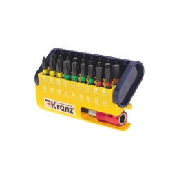 Набор бит с магнитным держателем, пластиковый кейс, 19 шт KRANZ KR-92-0465