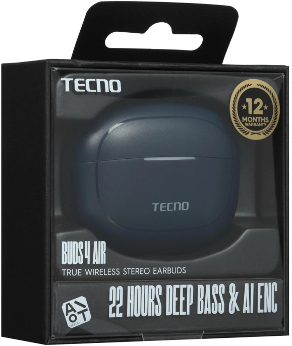 Наушники TECNO Buds 4 Air BD04, Bluetooth, внутриканальные, синий [bd04 air midnight blue]