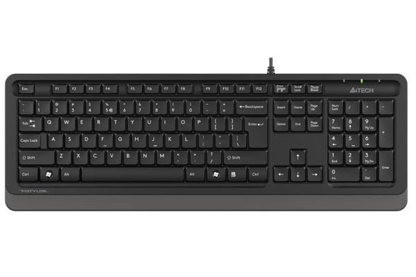 Клавиатура A4TECH Fstyler FK10, проводная, USB, мембранная, черный/серый [fk10 grey]