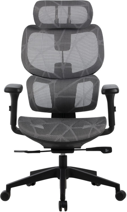 Кресло Cactus Cs-Mc555 черный/серый сетка с подголов. крестов. пластик пластик черный