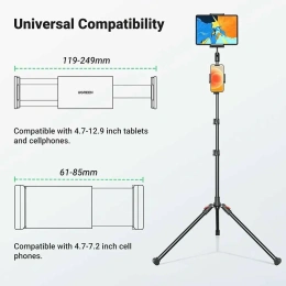Трипод UGREEN LP585 (15647) Tripod Stand 1.7m For Tablet and Phone для планшета и смартфона. Цвет: черный