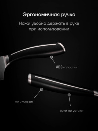 Набор ножей кухон. Polaris Stein-4SS 021983 компл.:4предм. черный подар.коробка