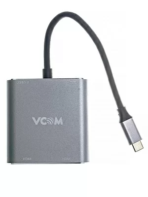 VCOM CU450 Кабель-адаптер USB3.1 Type-CM-- 2*HDMI+USB3.0+PD charging