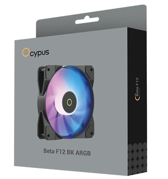 Вентилятор для корпуса Ocypus Beta F12 BK ARGB, 120x120x25mm, 3-PIN, 800-1600 RPM, 29 DBA MAX, HYDRO BEARING