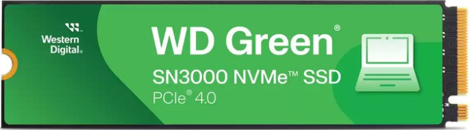 SSD WD Green SN3000 1TB WDS100T4G0E 1 ТБ, M.2 2280, PCI Express 4.0 x4, микросхемы 3D QLC NAND, последовательный доступ: 5000/4200 МБайт/с, совместимость с PS5
