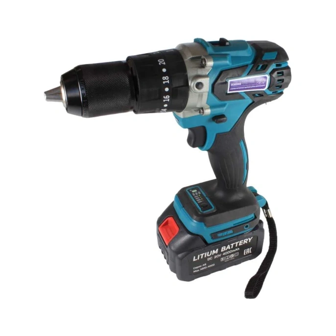 Аккумуляторная ударная дрель-шуруповерт AktiTool ICD20G в кейсе (13 мм, 20 В, аккум  4000 мАч, 2 шт )  101212