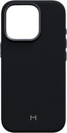 Чехол для смартфона Magssory Eco Leather Case CLT028 для iPhone 16 Pro Midnight CLT028m выступающий бортик для камеры, интегрированная рамка и кнопки из алюминия, поддержка MagSafe аксессуаров, материал: экокожа, внутренняя отделка из переработанной ми