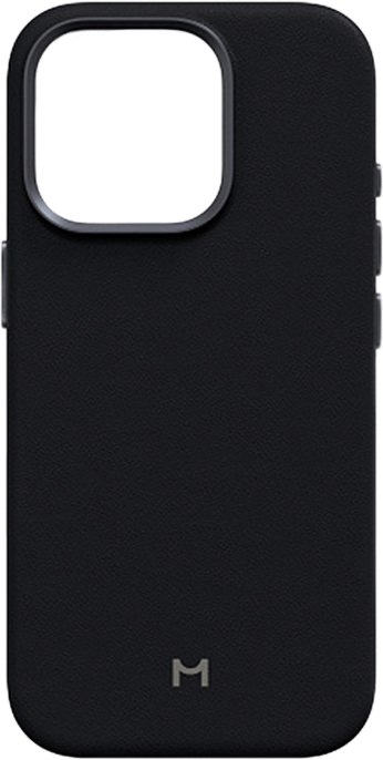 Чехол для смартфона Magssory Eco Leather Case CLT028 для iPhone 16 Pro Midnight CLT028m выступающий бортик для камеры, интегрированная рамка и кнопки из алюминия, поддержка MagSafe аксессуаров, материал: экокожа, внутренняя отделка из переработанной ми