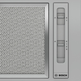 Вытяжка BOSCH Встраивамая вытяжка, производительность до 302 м3/ч., 1 мотор, 3 ступен и + интенсивный режим, LED-освещение 2 х 2,15 Вт , ползунковый переключатель (DLN52AA70)