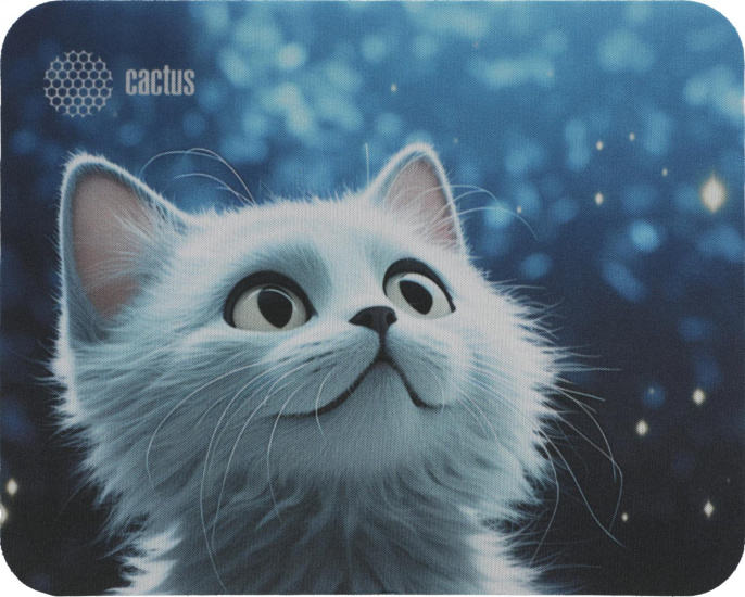 Коврик для мыши Cactus White Cat ткань, 220х180х2мм [cs-mpc-p06xs]