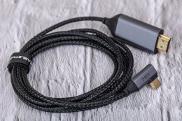 Кабель CABLETIME CC11K (CT-C160-PU31-CMRHD1-S1.8) 1.8 м, USB TYPE C - HDMI 90° 4K/60 Гц