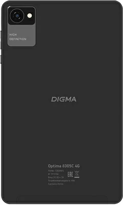 Планшет Digma Optima 8305C 4G SC9863A (1.6) 8C RAM3Gb ROM32Gb 8" IPS 1280x800 3G 4G Android 12 серый 5Mpix 2Mpix BT GPS WiFi Touch microSD 128Gb 4000mAh